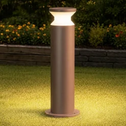 Lampioni Da Giardino-Ideal Lux Torre pt1 h60 lampione da esterno marrone per giardini