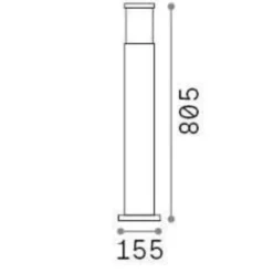 Lampioni Da Giardino-Ideal Lux Torre pt1 h80 lampione da esterno h80 antracite ip44