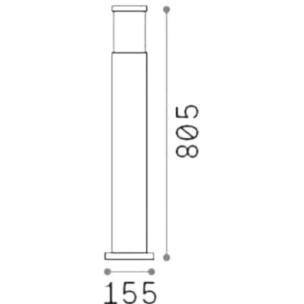 Lampioni Da Giardino-Ideal Lux Torre pt1 h80 lampione da giardino ip65 marrone
