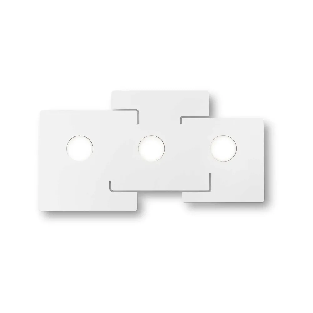 Plafoniere Moderne-Ideal Lux Totem pl3 plafoniera moderna squadrata per cucina tre luci