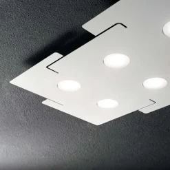 Plafoniere Moderne-Ideal Lux Totem pl3 plafoniera moderna squadrata per cucina tre luci