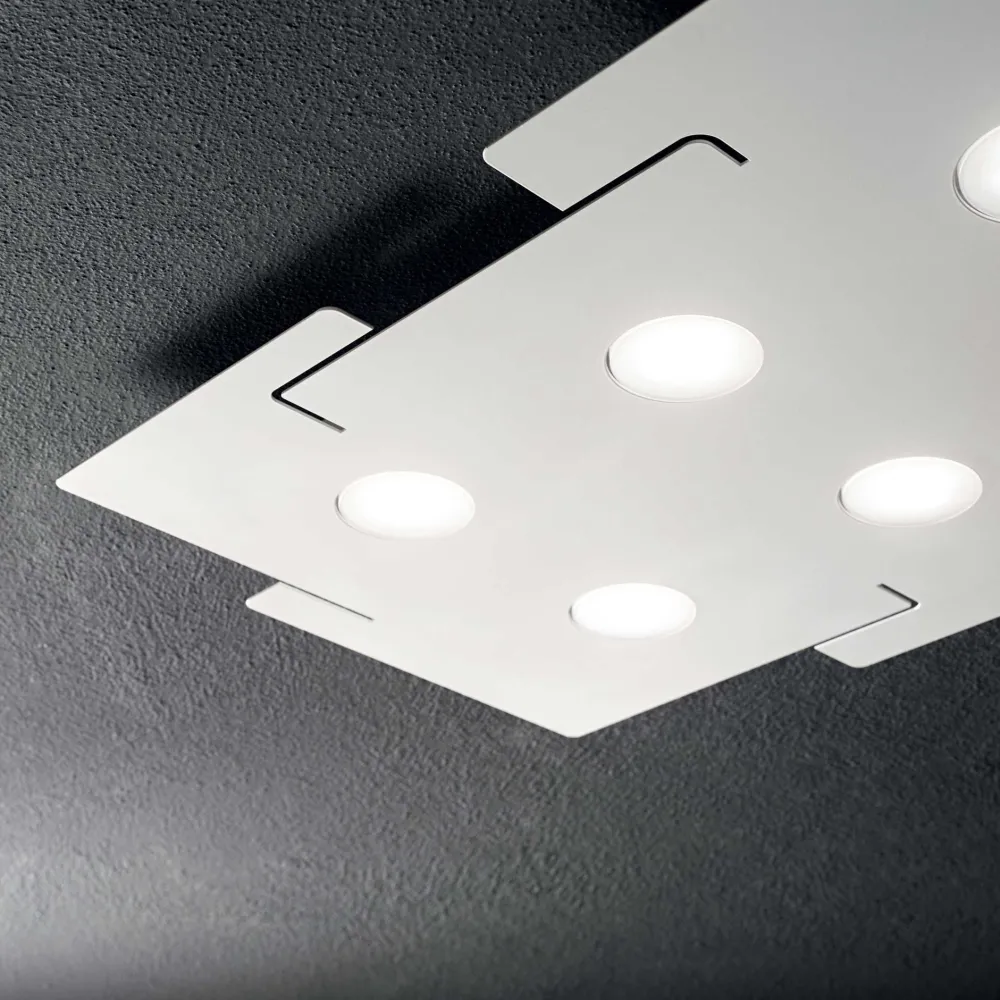 Plafoniere Moderne-Ideal Lux Totem pl3 plafoniera moderna squadrata per cucina tre luci