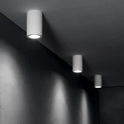 Faretti Da Soffitto-Ideal Lux Tower pl1 round faretto bianco cilindro