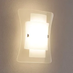 Applique Da Parete-Ideal Lux Triplo ap1 applique lampada da parete triplo vetro bianco