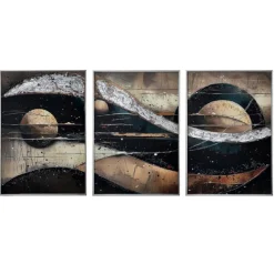 Quadri Moderni-Selezionato da Mazzolaluce Trittico di quadri moderni in resina decorata 150x70 per soggiorno