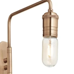 Applique Da Parete-Ideal Lux Triumph ap2 applique due luci ottone anticato orientabile