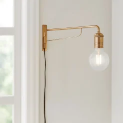 Applique Da Parete-Ideal Lux Triumph ap1 applique ottone orientabile