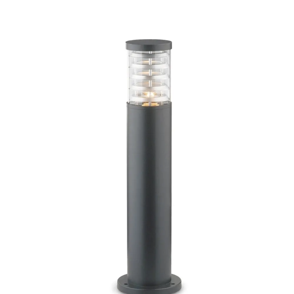 Lampioni Da Giardino-Ideal Lux Tronco pt1 h60 paletto nero tubolare 6 da giardino ip65