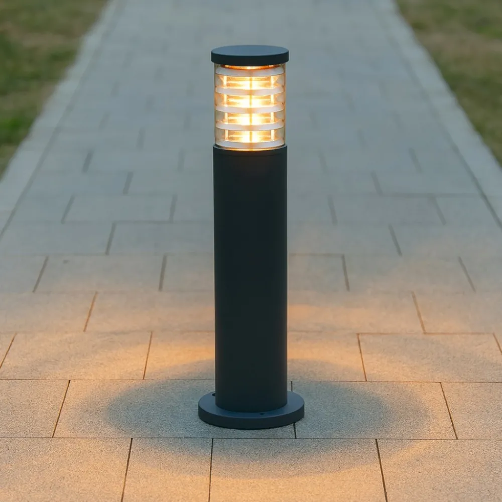 Lampioni Da Giardino-Ideal Lux Tronco pt1 h60 lampioncino antracite da giardino ip65 per esterni