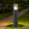 Lampioni Da Giardino-Ideal Lux Tronco pt1 h40 lampione da giardino grigio ip65 grigio 40cm per esterni