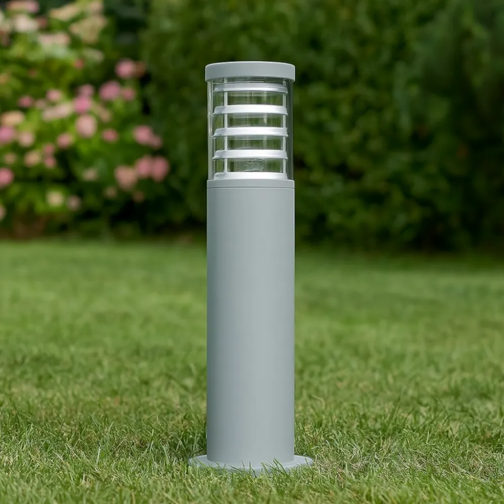 Lampioni Da Giardino-Ideal Lux Tronco pt1 h40 lampione da giardino grigio ip65 grigio 40cm per esterni