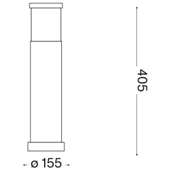 Lampioni Da Giardino-Ideal Lux Tronco pt1 h40 lampione da giardino grigio ip65 grigio 40cm per esterni