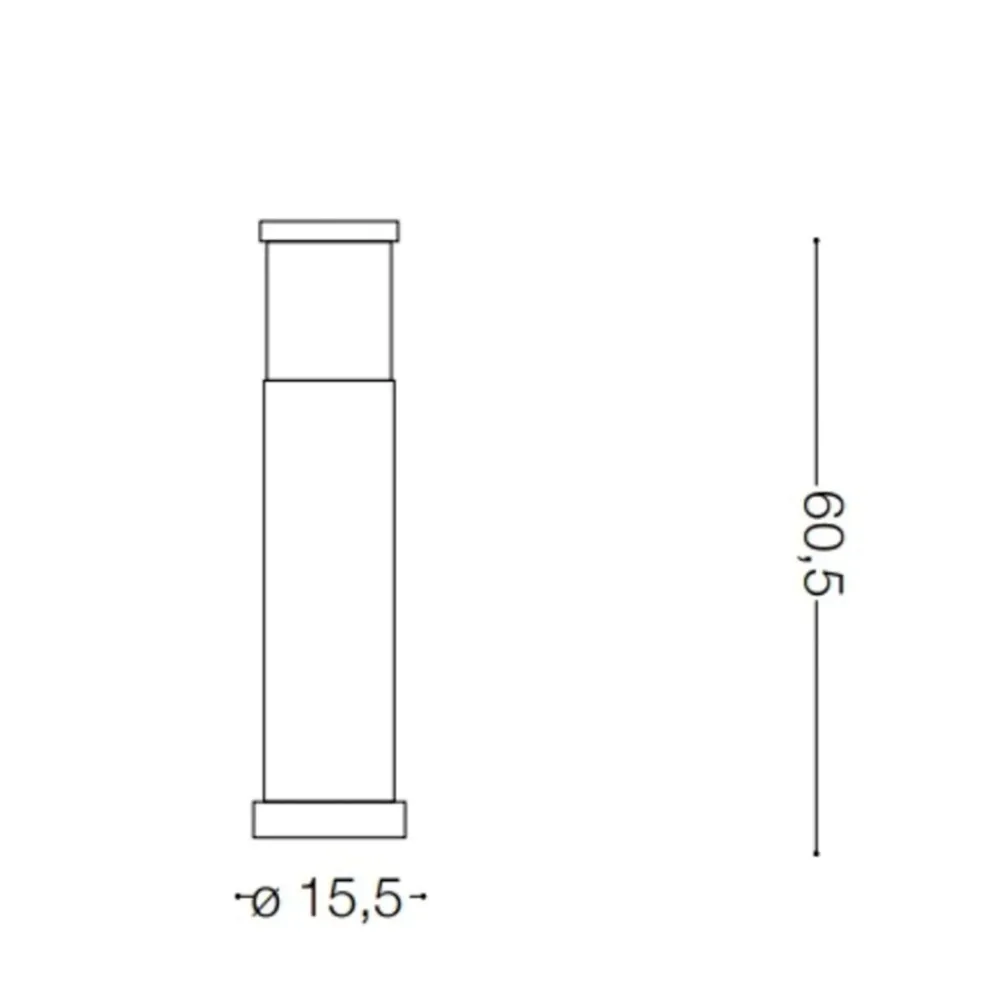 Lampioni Da Giardino-Ideal Lux Tronco pt1 h60 lampione marrone da giardino ip65