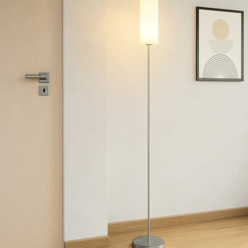 Lampade Da Terra-Eglo Troy 3 piantana in vetro bianco moderna