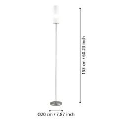 Lampade Da Terra-Eglo Troy 3 piantana in vetro bianco moderna