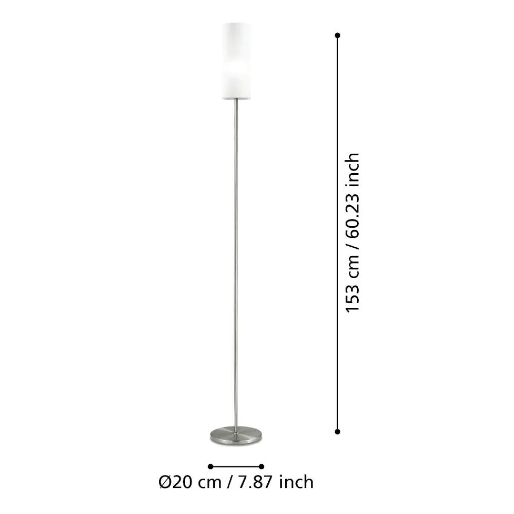 Lampade Da Terra-Eglo Troy 3 piantana in vetro bianco moderna