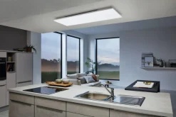 Plafoniere Moderne-Eglo Turcona plafoniera da cucina 120x30 dimmerabile smart controllo remoto app led rgb da 2700k a 6500k