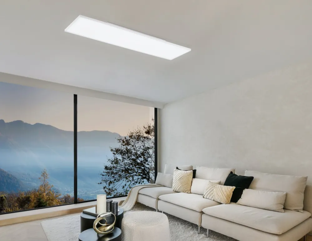 Plafoniere Moderne-Eglo Turcona plafoniera da cucina 120x30 dimmerabile smart controllo remoto app led rgb da 2700k a 6500k