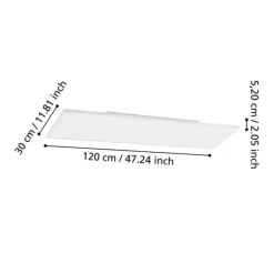 Plafoniere Moderne-Eglo Turcona plafoniera da cucina 120x30 dimmerabile smart controllo remoto app led rgb da 2700k a 6500k