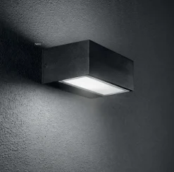 Applique Da Esterno-Ideal Lux Twin ap1 applique da esterno ip44 grigio antracite rettangolare