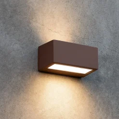 Applique Da Esterno-Ideal Lux Twin ap1 applique da esterno ip44 marrone rettangolare