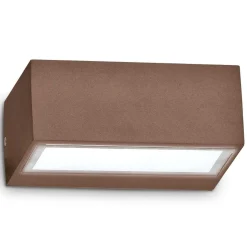 Applique Da Esterno-Ideal Lux Twin ap1 applique da esterno ip44 marrone rettangolare