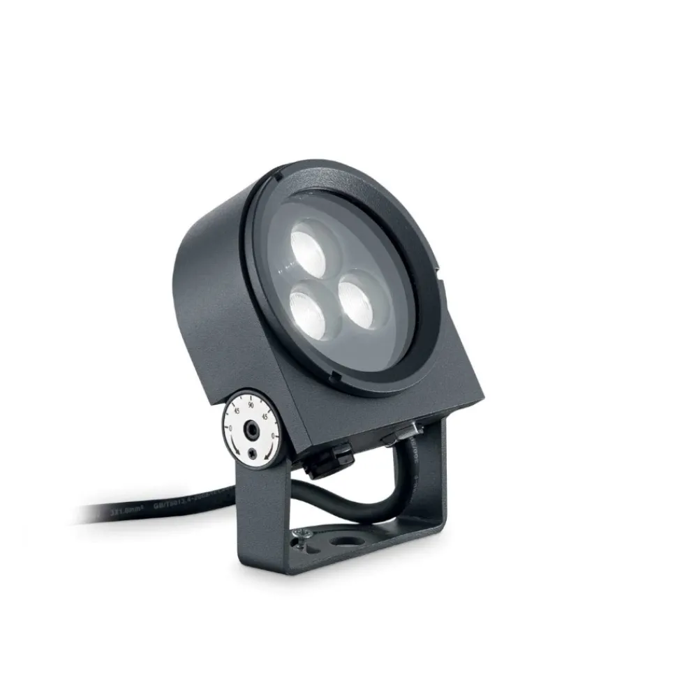 Faretti Da Esterno-Ideal Lux Ulex faretto esterno 8,5w 3000k antracite ip65 orientabile