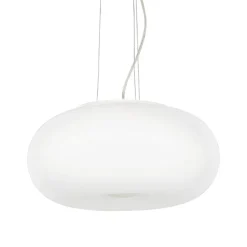 Lampadari Cucina-Ideal Lux Ulisse sp3 d42 lampadario da cucina vetro bianco