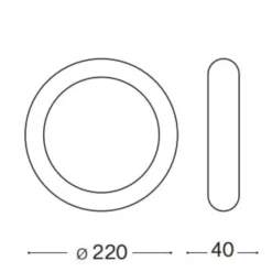 Plafoniere Moderne-Ideal Lux Universal pl d22 round 3000k plafoniera da cucina 18w bianca tonda
