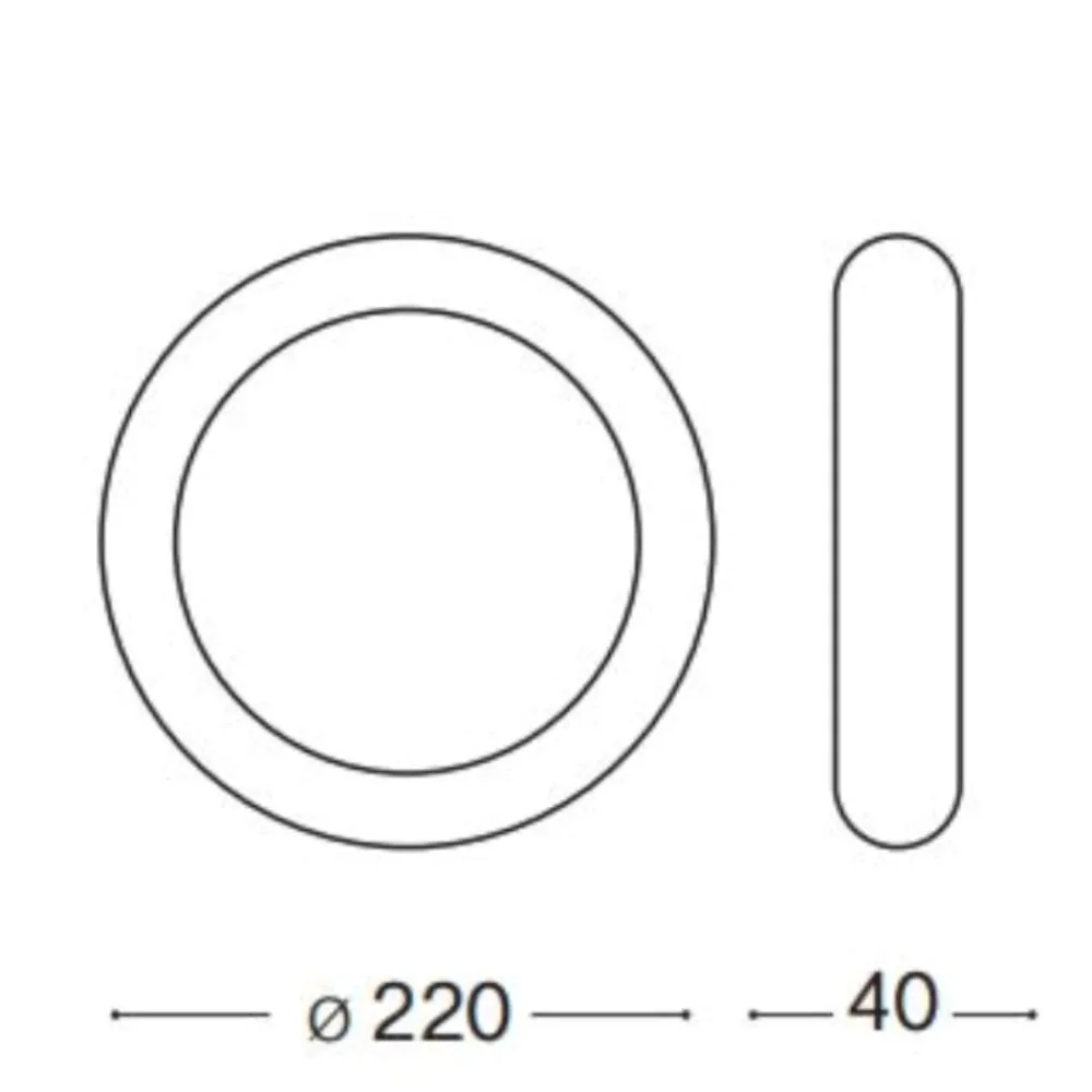 Plafoniere Moderne-Ideal Lux Universal pl d22 round 3000k plafoniera da cucina 18w bianca tonda