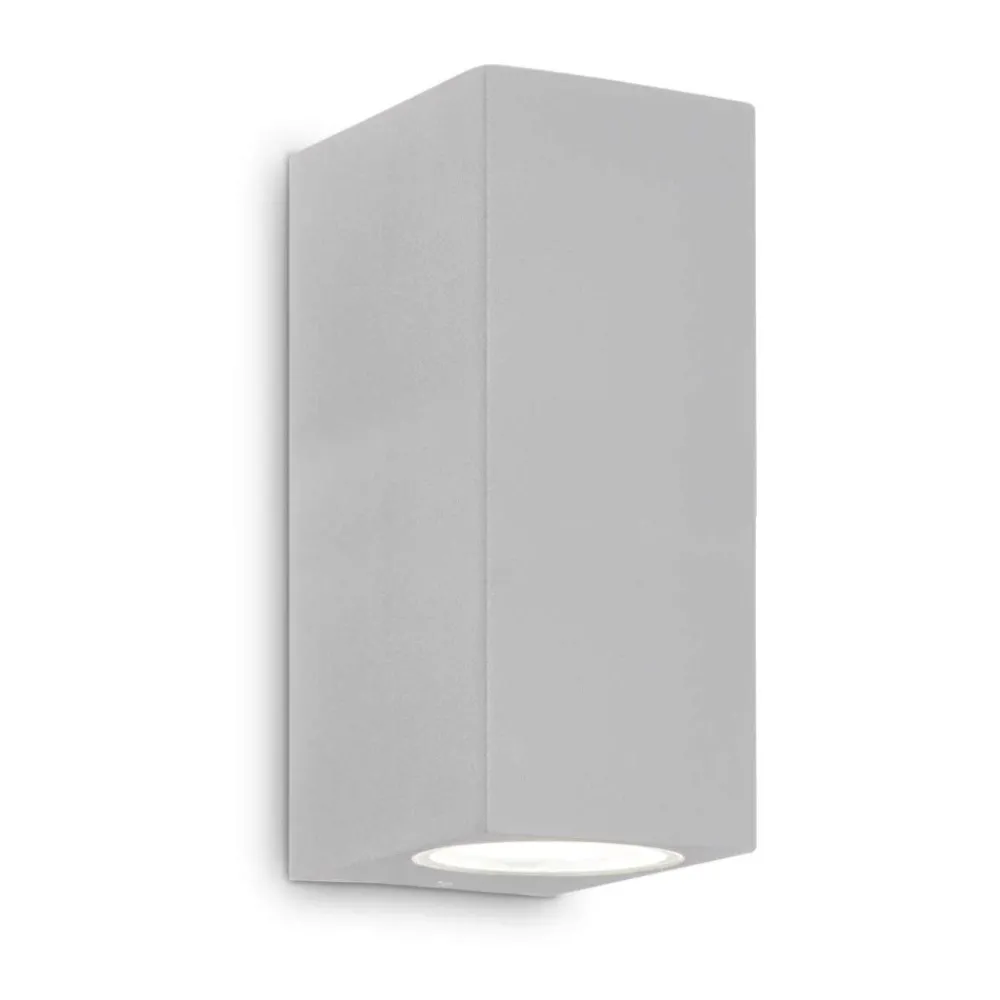 Applique Da Esterno-Ideal Lux Up ap2 applique da esterno doppio fascio luce ip44 grigio