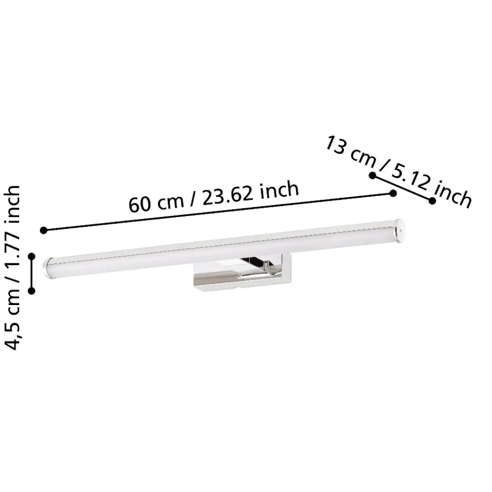 Applique Da Bagno-Eglo Vadumi applique da bagno cromo per specchio moderno led 4000k ip44