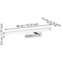 Applique Da Bagno-Eglo Vadumi applique per specchio da bagno colore cromo led 4000k ip44