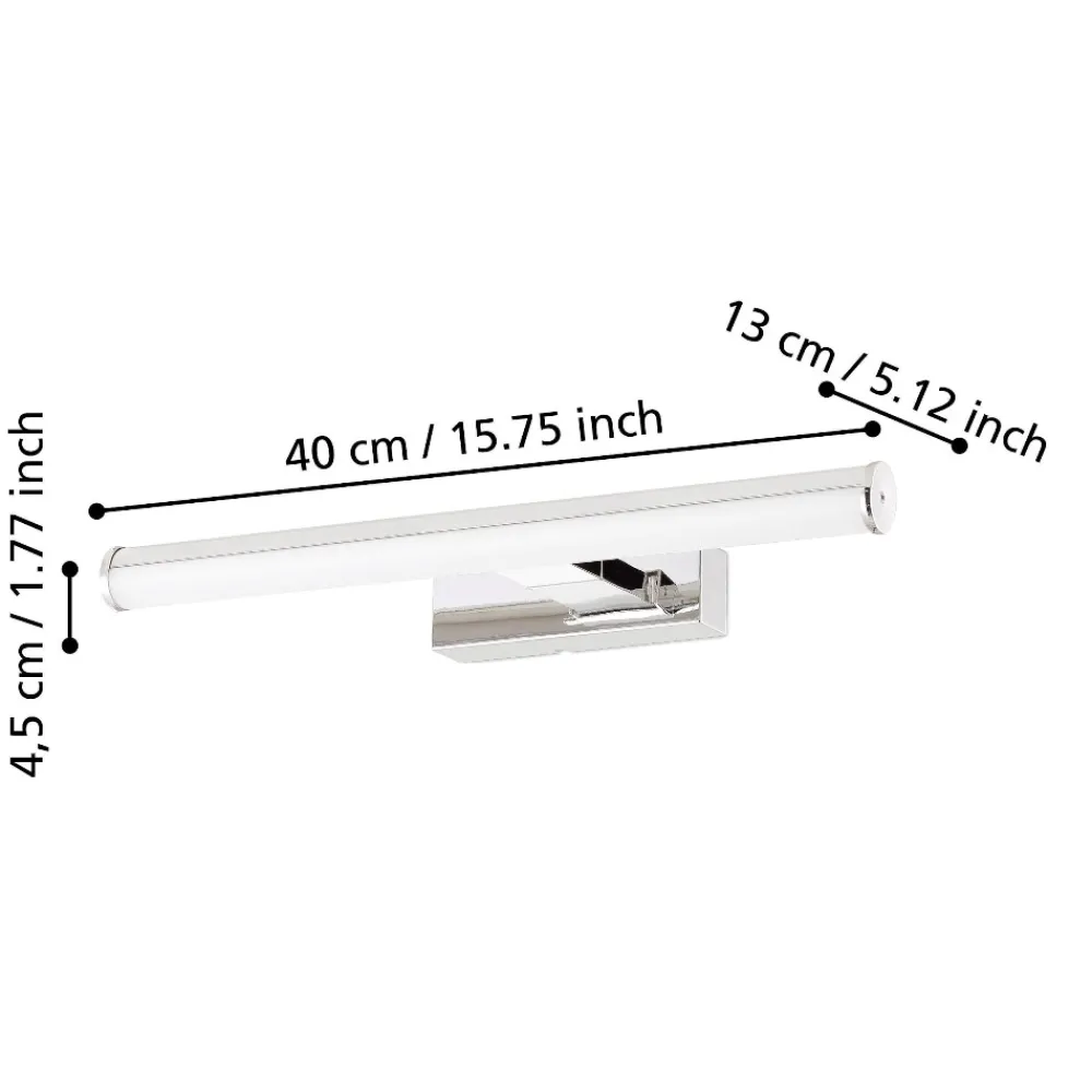 Applique Da Bagno-Eglo Vadumi applique per specchio da bagno colore cromo led 4000k ip44