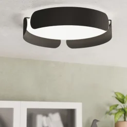 Plafoniere Moderne-Eglo Valcasotto plafoniera da cucina moderna rotonda led 24w 3000k