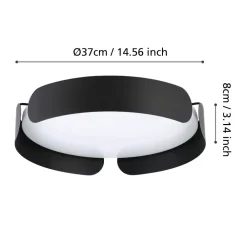 Plafoniere Moderne-Eglo Valcasotto plafoniera da cucina moderna rotonda led 24w 3000k