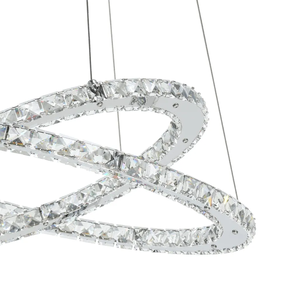 Lampadario Camera Da Letto-Eglo Varrazo lampadario anelli di cristallo per stanza da letto