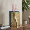 Soprammobili Moderni-Bongelli Preziosi Vaso design blu oro ophis soprammobile moderno