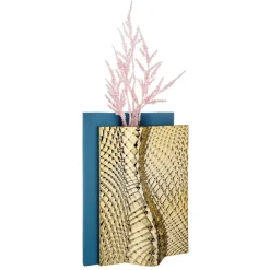 Soprammobili Moderni-Bongelli Preziosi Vaso design blu oro ophis soprammobile moderno