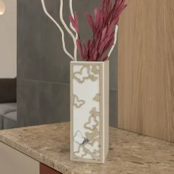 Soprammobili Moderni-Bongelli Preziosi Vaso moderno farfalle nocciola