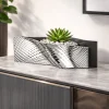 Soprammobili Moderni-Bongelli Preziosi Vaso orizzontale nero argento design moderno