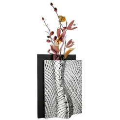 Soprammobili Moderni-Bongelli Preziosi Vaso soprammobile nero argento design moderno ophis