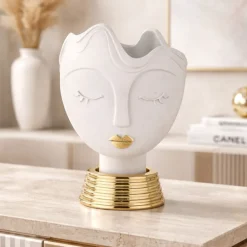 Soprammobili Moderni-Bongelli Preziosi Vaso testa donna media bianco scultura