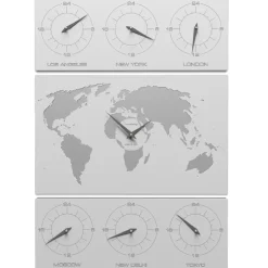 Orologi Da Parete Moderni-Selezionato da Mazzolaluce V-cosmo orologio da parete planisfero fusi orari legno bianco