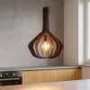 Lampade A Sospensione-Eglo Velasco lampada a sospensione per cucina in legno colore nero
