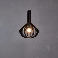 Lampade A Sospensione-Eglo Velasco lampada a sospensione per cucina in legno colore nero