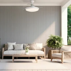 Ventilatori Da Soffitto-Selezionato da Mazzolaluce Ventilatore a lampadario bianco con pale motorizzate retrattili