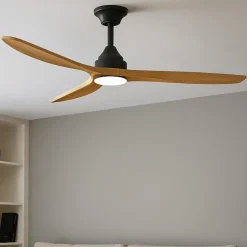 Ventilatori Da Soffitto-Selezionato da Mazzolaluce Ventilatore a lampadario nero con luce 28mq pale di legno