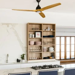 Ventilatori Da Soffitto-Selezionato da Mazzolaluce Ventilatore a lampadario nero con luce 28mq pale di legno