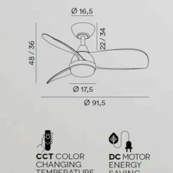 Ventilatori Da Soffitto-Selezionato da Mazzolaluce Ventilatore a pale bianco con luce da soffitto 13mq con telecomando